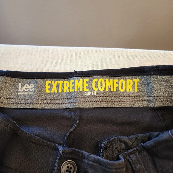 34x32 Lee Men's Black Stretch Slim Fit Chinos - Picture 2 of 5